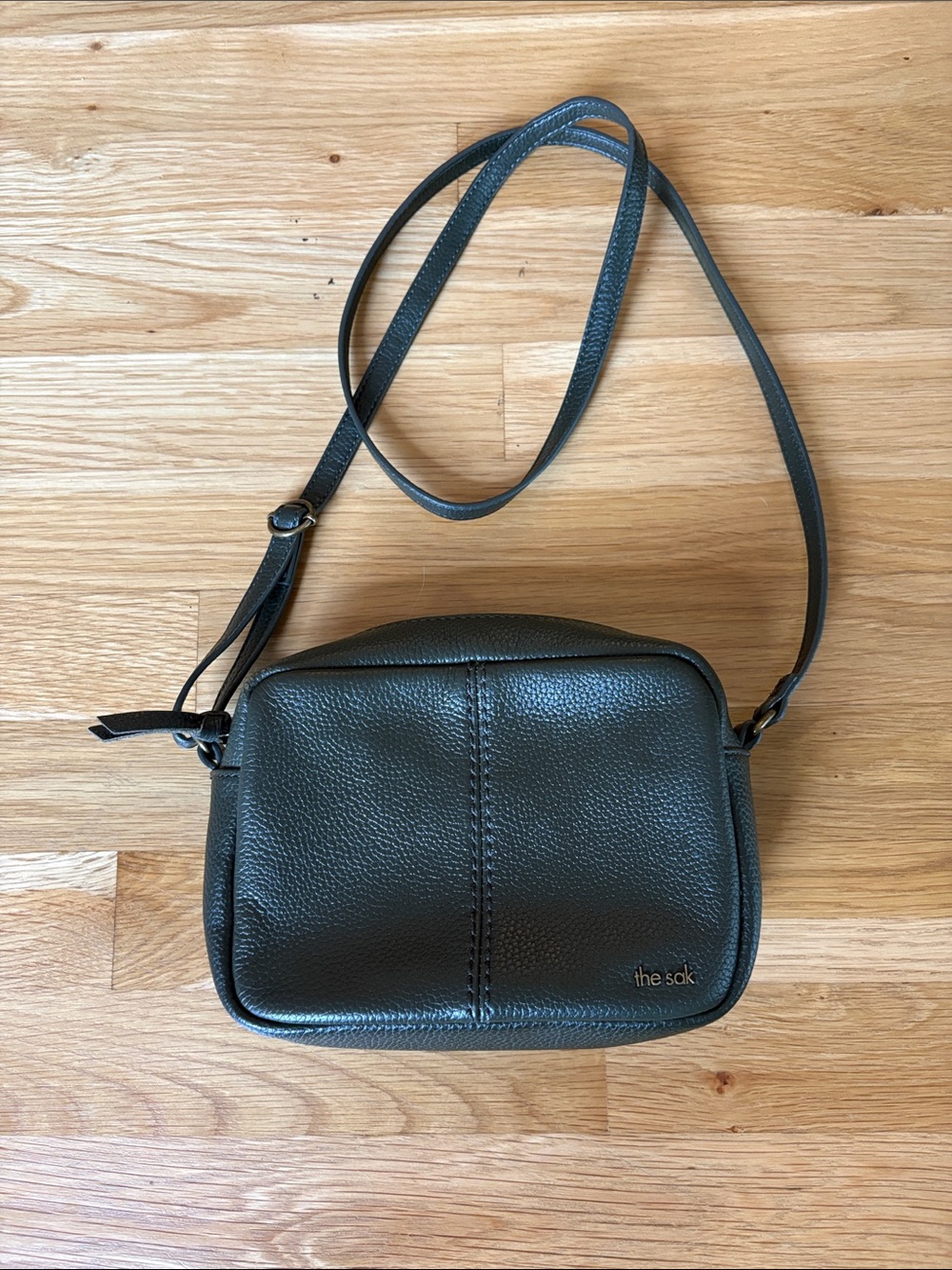 The Sak Moss Green Pebbled De Young Leather Crossbody Purse